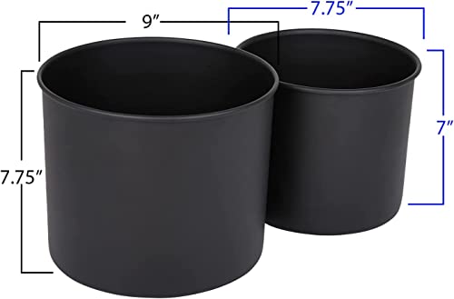 Image of Planters for Indoor Planters Indoor Plant Stands with Pots (Black /Silver (Tall Stands) Set of 2)
