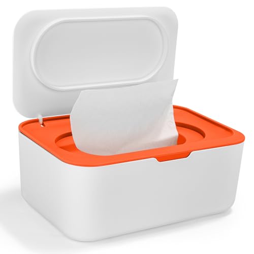 Cheerhom Cajas Dispensador de Toallita de Bebé, Caja de Toallita Húmedas con Tapa, Caja para Papel Toallitas Húmedo, Cajas de Pañuelos Húmedos para Hogar, Oficina - Naranja Cheerhom Cajas Dispensador de Toallita de Bebé, Caja de Toallita Húmedas con Tapa, Caja para Papel Toallitas Húmedo, Cajas de Pañuelos Húmedos para Hogar, Oficina - Naranja