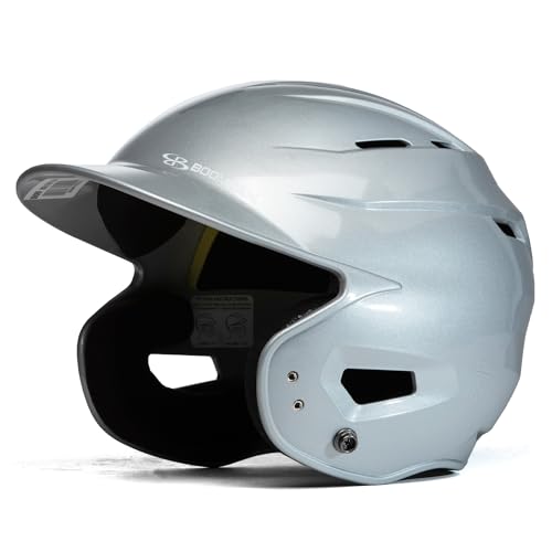 Boombah DEFCON Metallic Gloss Solid Batting Helmet Sleek Profile NOSCAE Gray - Size Senior 7