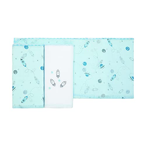 Fralda Papi Compose Bordada e Estampada para Bebê 70cm X 68cm Contém 03 Un