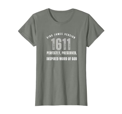 King James Version KJV 1611 T-Shirt, Women, Olive Heather, 3X-Large