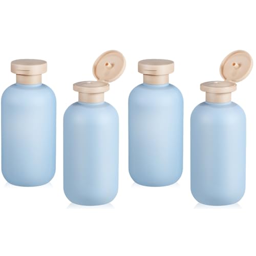 Image of Healeved Travel Bottles 4 pack Refillable Shampoo Travel Bottles for Toiletries Lotion Bottles Leak Resistant size Containers Wide Mouth Squeeze Bottles for Business Trips Camping