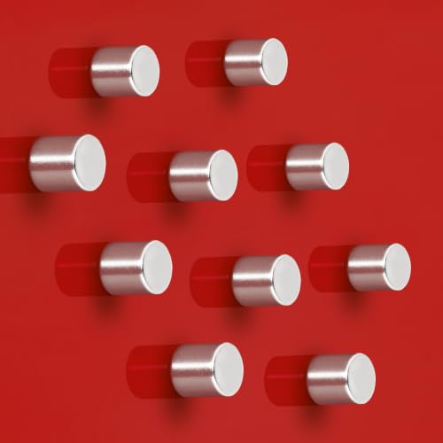 SIGEL Neodym Zylindermagnete 1x1 cm Silber 10er Set