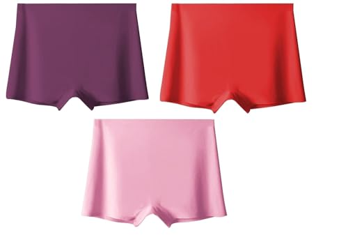 Image of LOURYN KOULYN Women's Ice Silk Seamless Boyshort Panty, (Pack of 3 Panty)