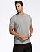 GYS Bamboo-derived Viscose Men's Pajama Tops Summer Short Sleeve Basic Sleep Shirt, Heather Grey, Medium