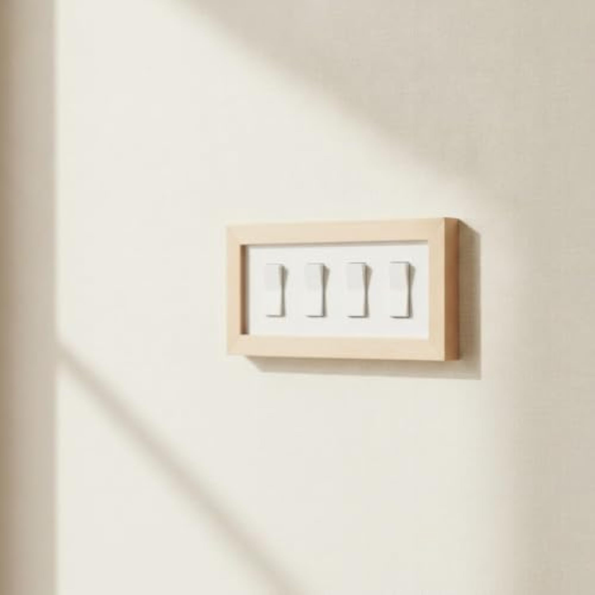Maple Wood-Grain Switch Surround Frame, Rectangular