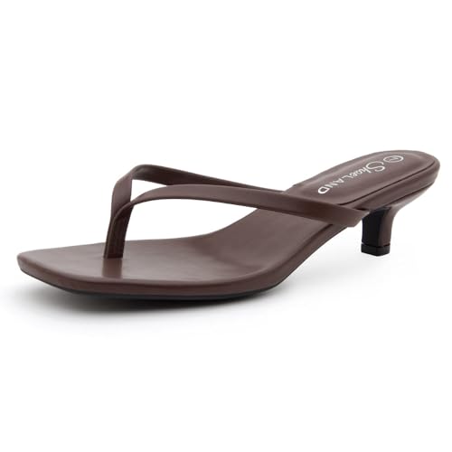 Shoe Land �L�g���q�[�� ���f�B�[�X | ���[�q�[���T���_�� | 2.75�C���` �X�e�B���b�g�q�[���X���C�h | �X�N�G�A �I�[�v���g�D �X���b�|�� �h���b�V�[�T���_�� �ėp | 2026 �g�����f�B, �u���E��, 8.5