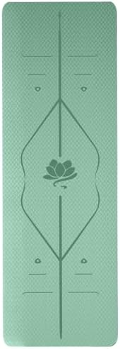 Eco-Friendly TPE Yoga Mat Non Slip Alignment Lines, Dual-Layer Gr...