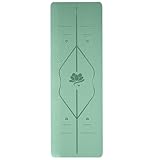 Eco-Friendly TPE Yoga Mat Non Slip 1/3" Thick (8 mm) 72 x 24 - Alignment Lines, Dual-Layer Grip,Odorless, Carry Strap - Premium Exercise Pilates Workout Mat for Home & Studio gym mat Exercise mat