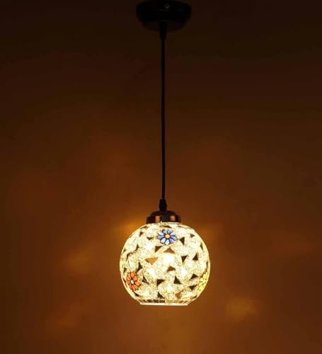 GAUVIK Robin Pendant Lamp/Hanging Lamp/Ceiling Light for Bedroom, Living Room, Restaurants, Dining, Coffee Shop, Home and Office. (GAU- Robin Glass KATORI) (Pack of 1)
