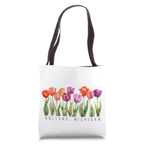 Bolso tipo tote con diseño de tulipanes de Holland, Michigan miniatura 1