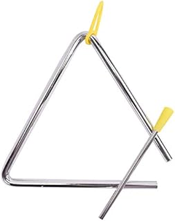 Musical Instrument Triangle 6-inch  Play Alongside Percussion Instruments like the Drum, Bells, Xylophone, Maracas, Glockenspiel  Suitable for Adults, Kids and Toddlers - Childrens Toy Set