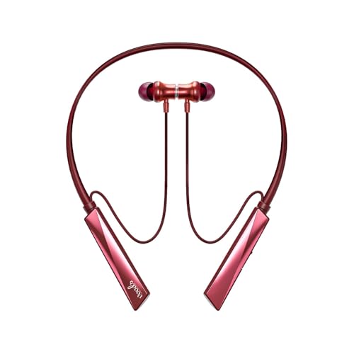 Voods Ultra Voice Changer Neckband with 5 Voice Modes, 30 Hrs Battery, Magnetic On/Off Buds with Vibration Alert, Dual Pairing, Wireless Earphones, Fast Charging, IPX6 Sweatproof (Red)