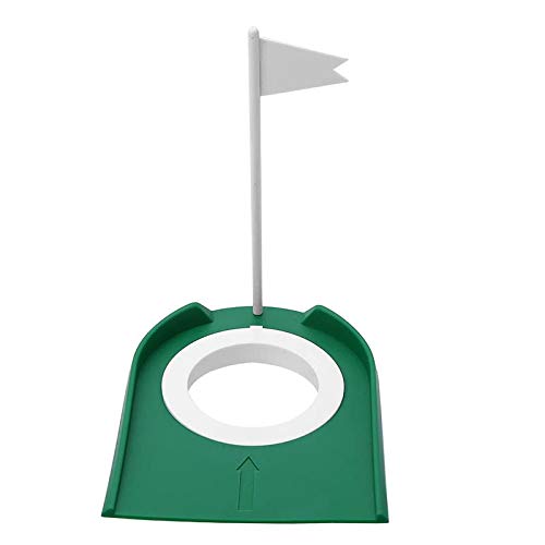TOPCL Tapis de golf en plastique vert avec trou réglable et drapeau blanc pour entraînement au golf intérieur et extérieur Cover