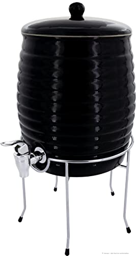 Distributore di bevande con rubinetto e supporto per pentole, 6,0 l, nero