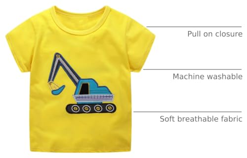 Image of Toddler Boys' Short Sleeve Tees Cotton Casual Graphic Crewneck Summer Top Clothes T-Shirts