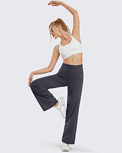 Image of Promover Wide Leg Pants Woman Yoga Pants with Pockets Stretch Loose Casual Lounge Sweatpants Petite /Regular /Tall