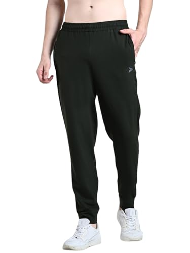 Image of FITINC Soft Cotton Joggers for Men | Regular Fit Summer Jogger for Gym, Running, Walking, Training with Zipper Pockets & Cuffed Ankles for Casual Outings