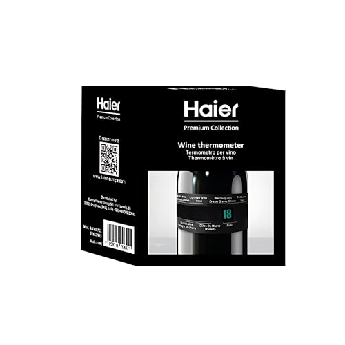 Haier Thermomètre à vin en acier inoxydable - Lecture rapide et précise de la température en 30 secondes, sans batterie, facile à utiliser pour servir le vin, indicateur de température 4-24°C