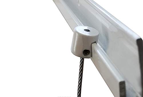 Cable transparente de anclaje para rieles en J, con ancla cilíndrica, para colgar cuadros en galerías; sistema de cables, Cylinder Anchor Perlon 1.5 Meter (4.92 Feet)