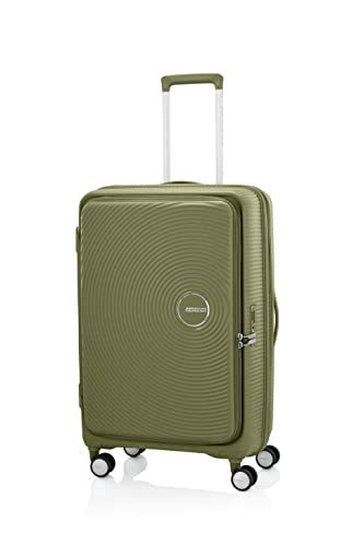 Image of American Tourister Curio Book Opening 75 Cm Large Check-in Polypropylene Hard 4 Double Spinner Luggage /Trolley Bag with TSA Lock (Khaki)