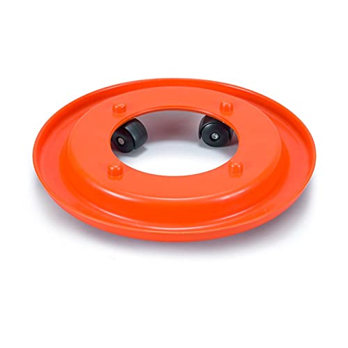 Acan Portabombonas de butano de Color Naranja y de 32,5 cm de diámetro y 5,5 cm de Alto con 4 Ruedas, Soporte para bombonas con Ruedas bidireccionales de plástico,