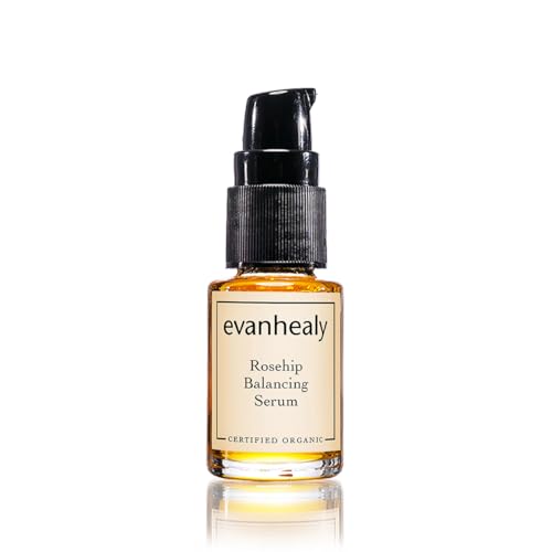 evanhealy Rosehip Balancing Serum | Rose Skin Care Line with Organic Whole Essential Oils | Moisturizing & Plumping Rose Face Serum for Dry, Oily, Combination Skin