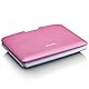 Lenco tragbarer DVD-Player DVP-910 9 Zoll (22,5 cm) mit drehbarem Display und Integriertem Akku (USB, AV-Ausgang), Netzadapter, Kopfhörer, Pink