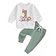 Baby Jungen Sein 1. Erster Geburtstag Bekleidungsset 2PCS Cartoon Tiere Buchstaben Ein Druck Langarm Sweatshirt Hose mit Kordelzug Ein Jahr alt Geburtstagsfeier Kleidung Set (Weiß, 12-18 Months)