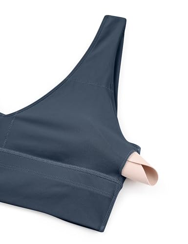 Image of CRZ YOGA Butterluxe V Neck Longline Sports Bra | Light Support, Removable Pads, Yoga, Extremely Soft, U Back, Wide Straps, for Women