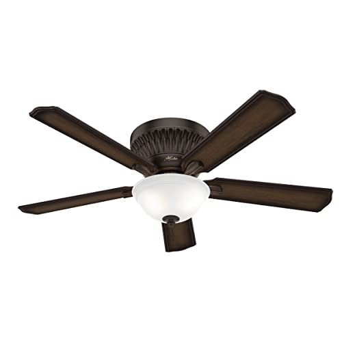 Hunter Fan Company, 59548, 54 Inch Chauncey Onyx Bengal Low Profile Ceiling Fan With Led Light Kit And Handheld Remote #TOP21