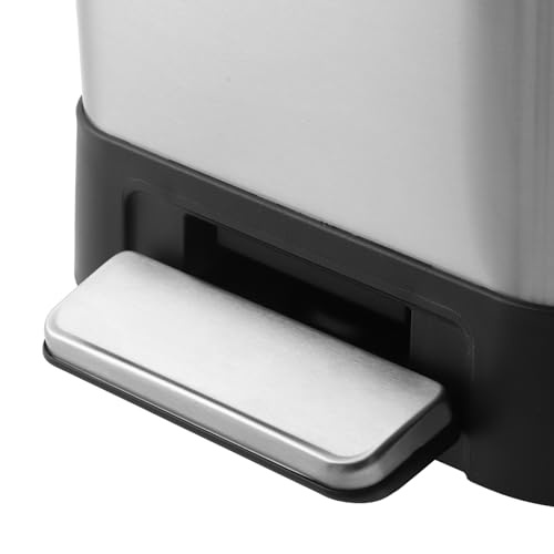 GarveeHome 10 Gallon Step-Open Dual Trash and Recycling Bin with Soft-Close Lid, Modern, Minimalistic for Home, Kitchen, Laundry Room, Office, Bedroom, Bathroom, Without Inner Bucket, 40L(2x20L)