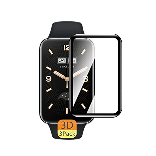 Aemus Compatible for Xiaomi Mi Band 7 Pro Screen Protector (3 Pack) 3D Curved Soft Edge Protective Film anti-scratch