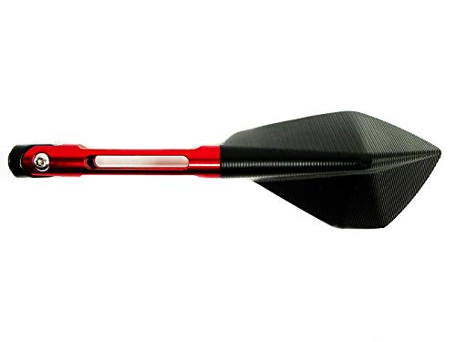 Kit Retrovisor Prisma+Manete Curto+Manopla Esportiva c/Peso Yamaha Fazer 250 Vermelho