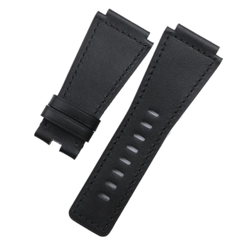 Bracelet montre cuir de veau 24 mm accessoire boucle acier compatible BR01 BR03
