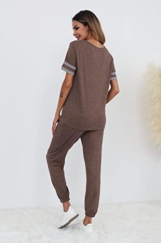 PRETTYGARDEN Women's Two Piece Sets 2025 Summer Spring Jogger Pants Travel Vacation Lounge Outfits Airplane Matching Clothes