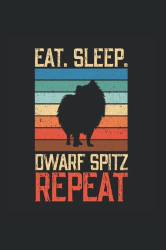  Eat sleep dwarf spitz repeat: Ruled Notebook vintage Diario Idea regalo Spitz in miniatura