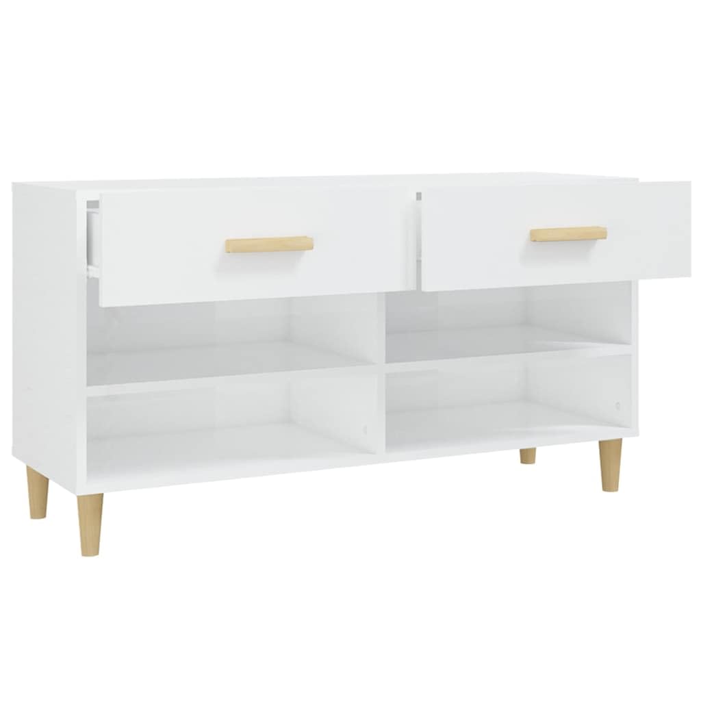 Scarpiera bianca lucida 102x35x55 cm