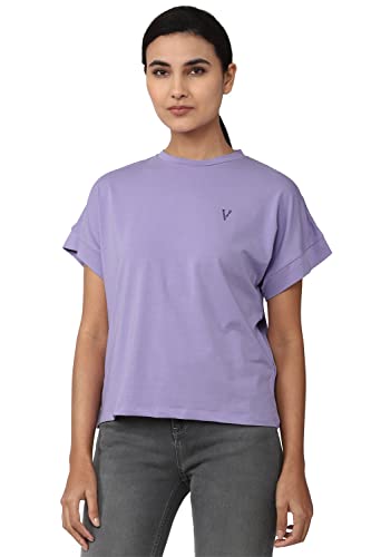 Image of Van Heusen Women's Cotton Regular Fit Half Sleeve Crew Neck Casual Regular Comfort Fit T-Shirt