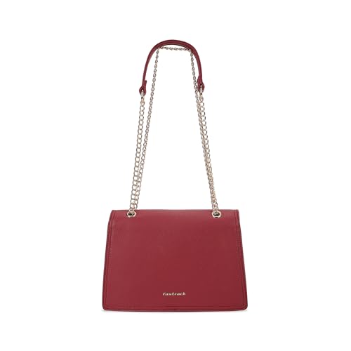 Image of Fastrack Casual Sling Bag with Lock Closure for Girls, Medium Size with Internal Organiser, Handheld Design and Metal Chain Sling