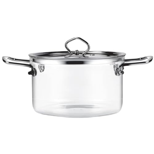 Cacerola de vidrio transparente de 2,5 L con asas de acero inoxidable 5