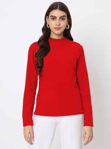 Image of Istyle Can Solid HIgh Neck Full Sleeve Stretchable Slim Fit Top for Women | Tops for Women | high Neck top for Women | Winter Tops for Women
