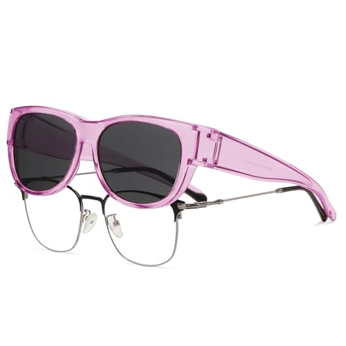 Image of HAOLOTA Sunglasses that Fit-Over Glasses Women Polarized, Trendy Cat Eye Sunglasses Wear Over Glasses, UV Protection