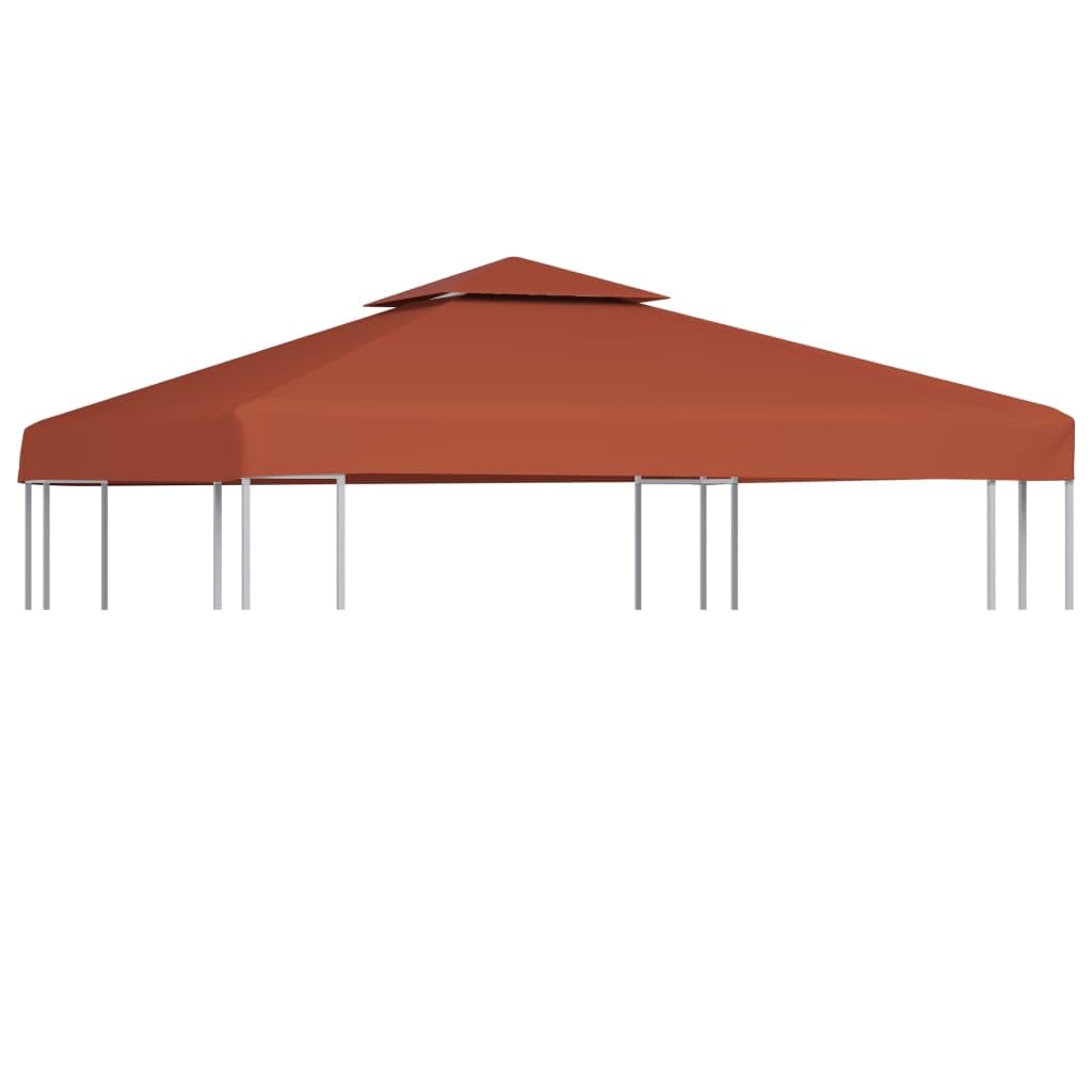 vidaXL 2-Tier Gazebo Top Cover Waterproof Replacement Canopy Gazebo Roof Patio Garden Sunshade Sun Shelter Tent Top Cover 3x3m Terracotta