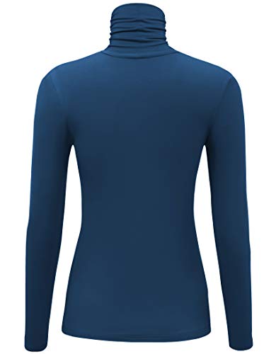 Image of AUHEGN Women's Long Sleeve Lightweight Turtleneck Top Slim Fit Pullover T-Shirt (S-XXL)