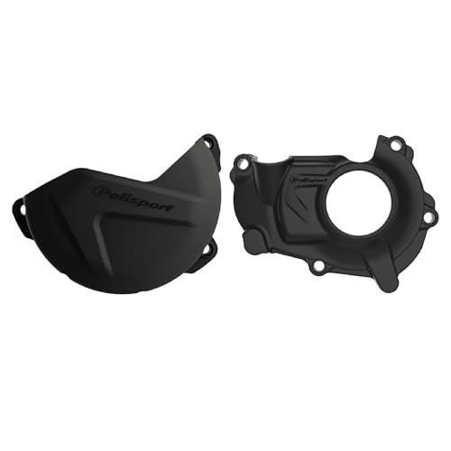 Polisport Clutch and Ignition Cover Protector Kit (Black) - Compatible With Yamaha YZ450F(2018-2024) & WR450F/YZ450FX(2019-2023)