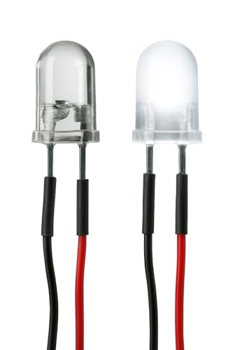 Lumetheus LED verkabelt 12 Volt 3mm Farbe weiß verkabelte LEDs mit Kabel verlötet 12V Widerstand weiße Leuchtdioden