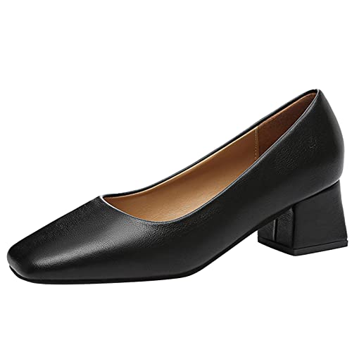 Zapatos de tacón para mujer con tacón de bloque monocolor, zapatos de tacón, zapatos de tacones altos, fiestas, bodas, novias, zapatos de noche, zapatos de novia, zapatos tradicionales ideales para
