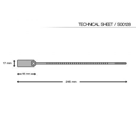 100 Security Seals - Pull Up Type. Printed With Serial Numbering. Application Fields: Logistics, Lagguage, Transport, Doors Etc. Etc. Operational Lenght 20 Cm. #TOP2