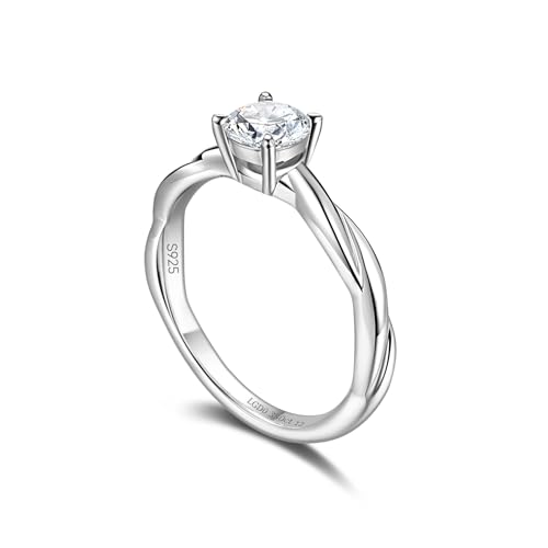 AGVANA 0.3-1 Carat Lab Grown Diamond 4 Prong Solitaire Petite Twisted Vine Ring in Sterling Silver Promise Engagement Anniversary Wedding Ring for Women (D-E Color, VS Clarity)3